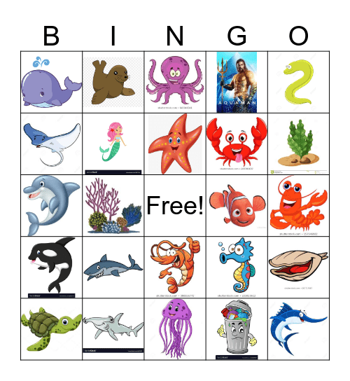 Sea Themed Bingo  Bingo Card