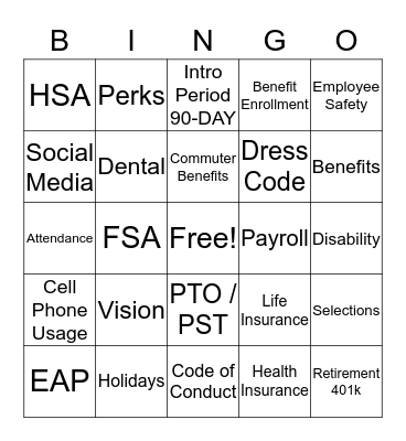 HR BINGO Card