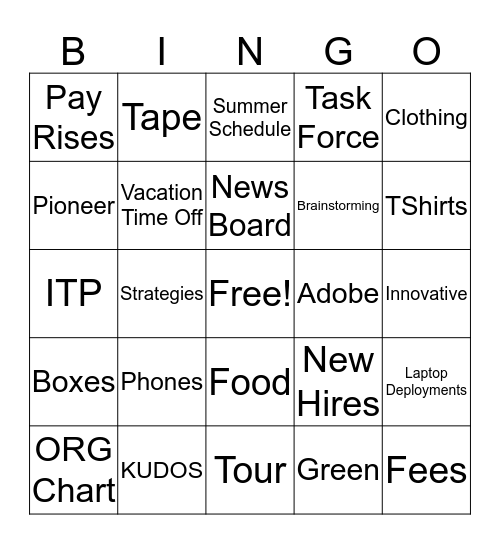 FUN Bingo Card