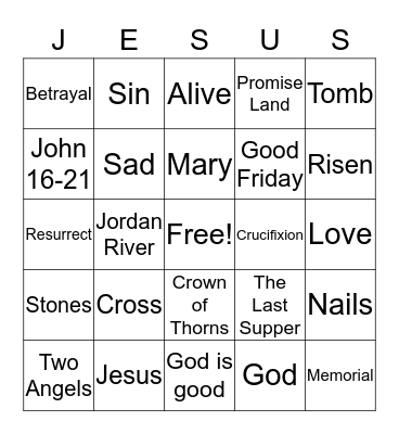 When life is sad...God is good!  Bingo Card