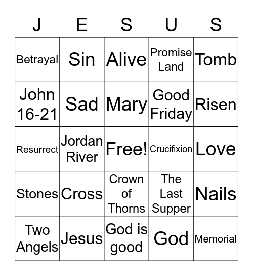 When life is sad...God is good!  Bingo Card