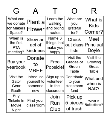 Get It Done Gators! Bingo Card