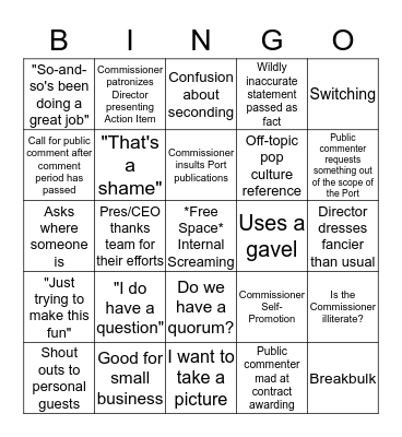 Board Bingo Card