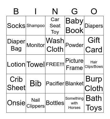 Lauren's Baby Girl! Bingo Card