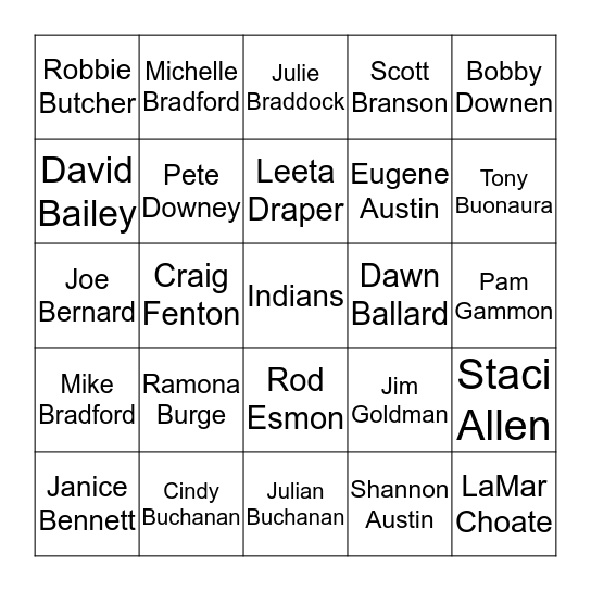 Wayne City High School Class of 84 Bingo Card