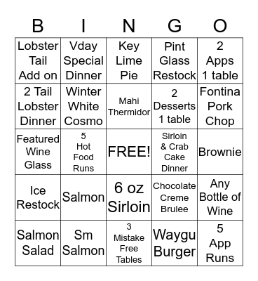 Bingo Night Bingo Card