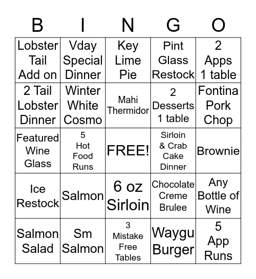 Bingo Night Bingo Card