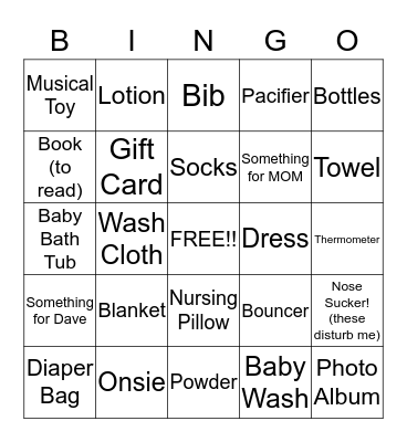 Lauren's Baby Girl! Bingo Card