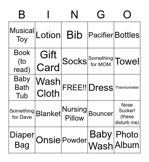 Lauren's Baby Girl! Bingo Card