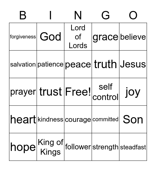 Jesus is our Hero ( Joshua 1:9) Bingo Card