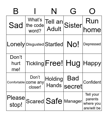 SAFETY Bingo Card