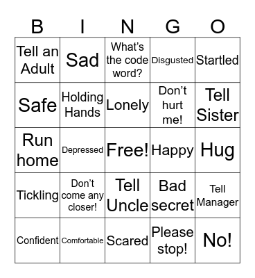 SAFETY Bingo Card