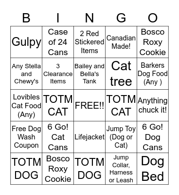 July Incentive Bingo Card