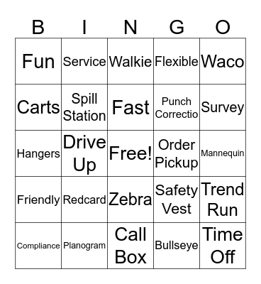 Target Bingo Card