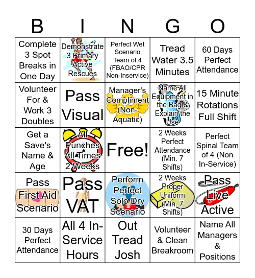 Aqua Bingo Card