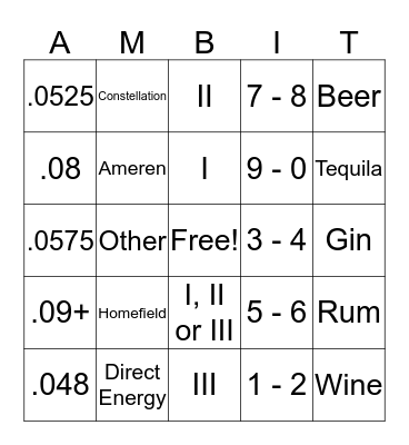 POWER PARTY BINGO Card