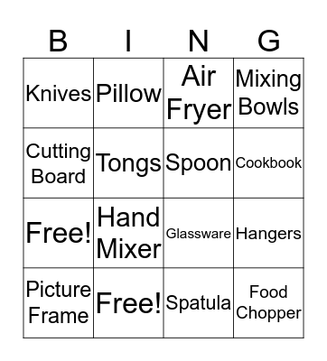 Ali’s  Bingo Card