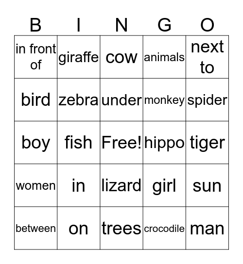 Let's play bingo! Bingo Card