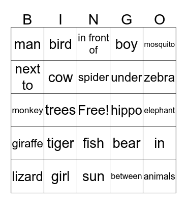 Let's play bingo! Bingo Card