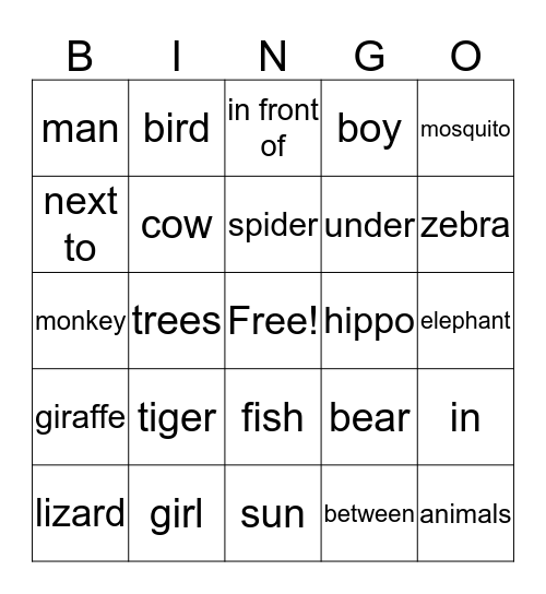 Let's play bingo! Bingo Card