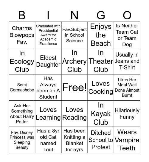 Naja Bingo Card