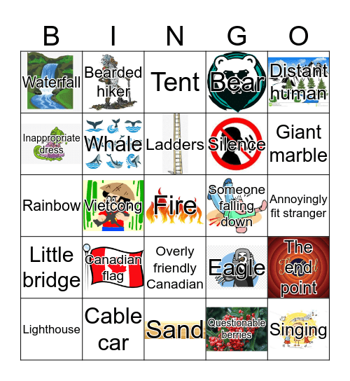 West Coast Trail Bingo Card