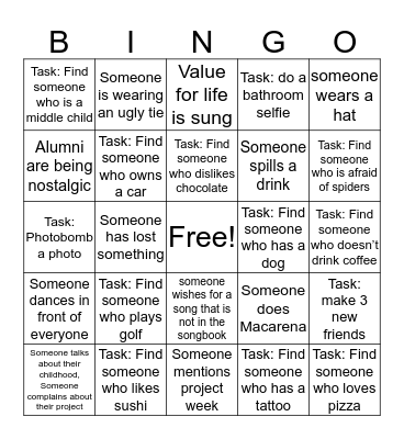 ITP SITSIT BINGO Card