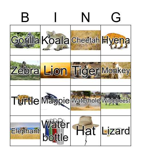 SAFARI BINGO Card