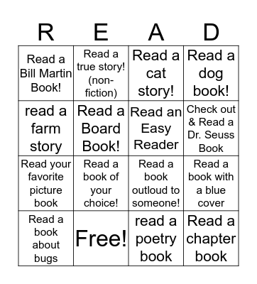 July Reading Challenge Bingo Card