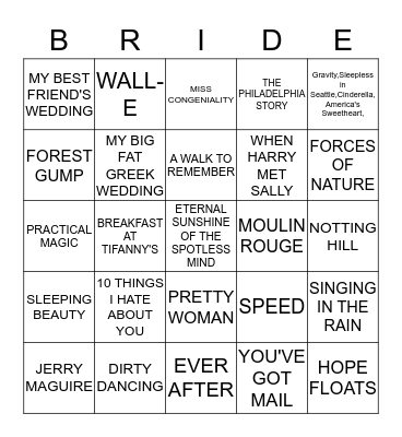 It's a Bridal Shower! Bingo Card