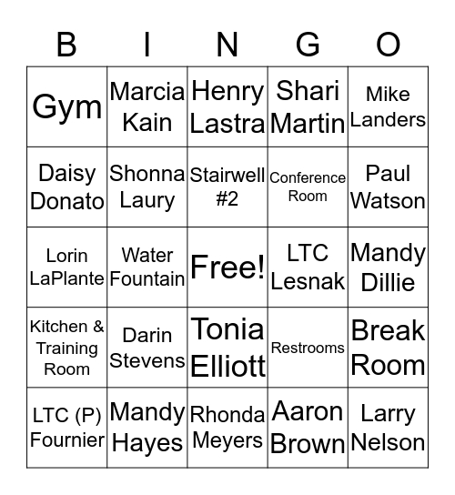 Get to Know Where to Go Bingo Card