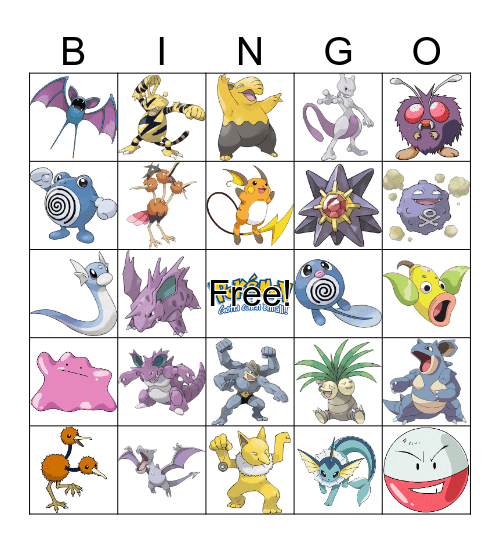Pokemon Bingo Card