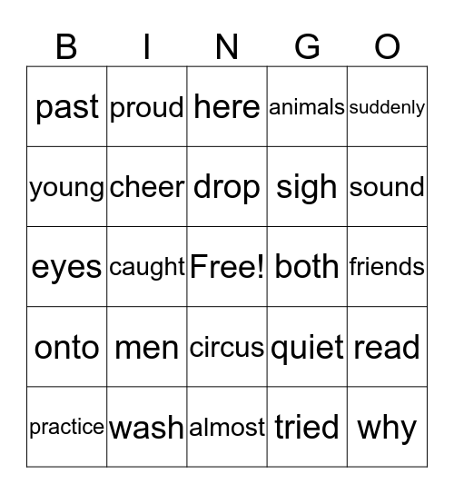 Rory's Bingo Card