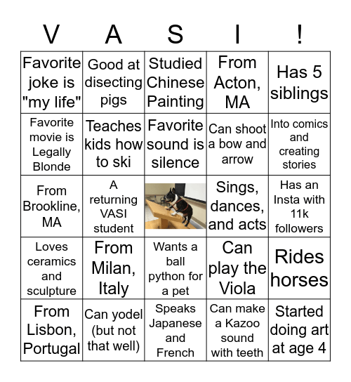 Get To Know You Bingo Card