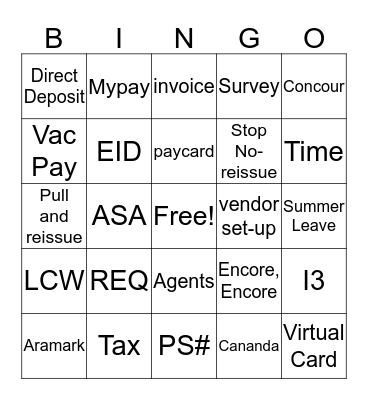 PS FUN DAY Bingo Card