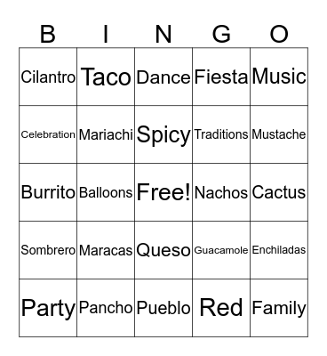 Fiesta! Bingo Card
