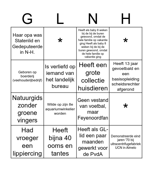 ZomerBorrelBingo Card