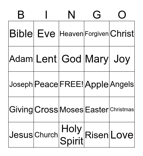Harvest United Methodist Church Bingo Card