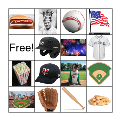 Birthday Baseball Bingo Card