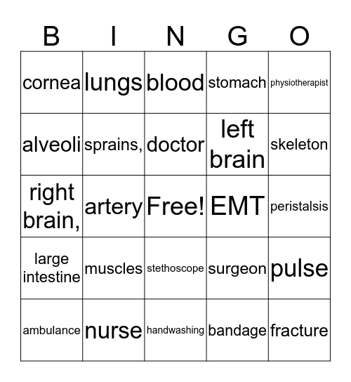 MediCamp Bingo Card