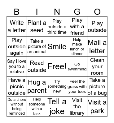 Summer Bingo Card