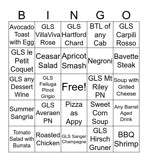 FRIDAY BINGO Card