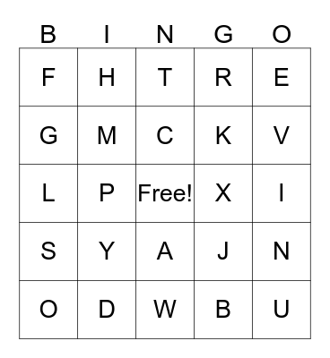 ABC BINGO Card