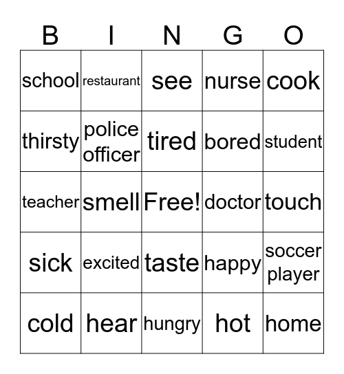 2A U1&2 Bingo Card