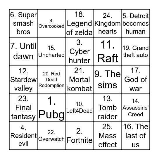 Bingo Card