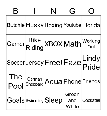 Declan's Graduation Party Bingo Card