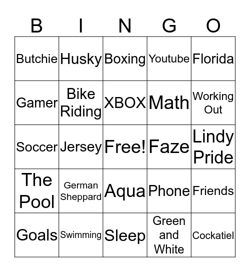 Declan's Graduation Party Bingo Card