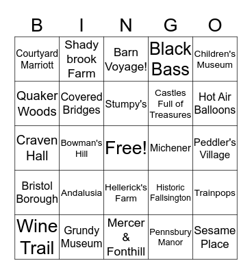 Brochure Bingo Card