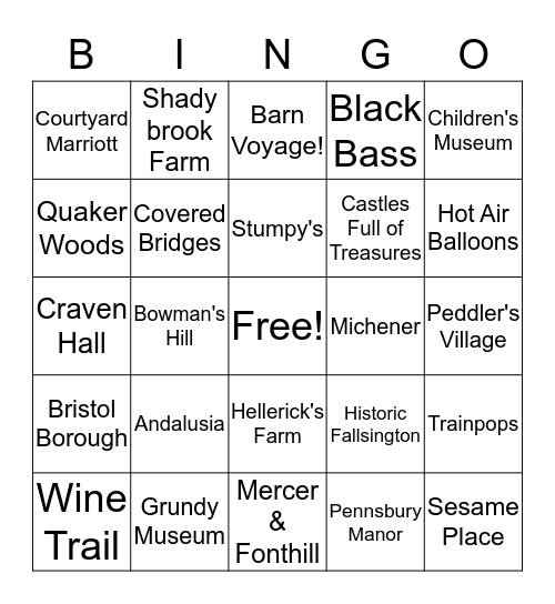 Brochure Bingo Card