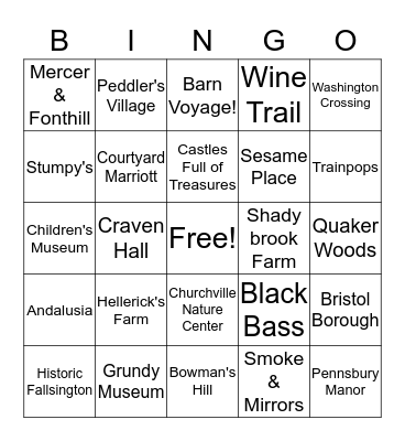 BROCHURE Bingo Card